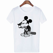 Load image into Gallery viewer, Mouse Cartoon Printing Harajuku T-shirt Women's Lion King Fashion Tshirt O-neck Short-sleeved shirt White Shirt  Clothing
