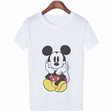 Load image into Gallery viewer, Mouse Cartoon Printing Harajuku T-shirt Women's Lion King Fashion Tshirt O-neck Short-sleeved shirt White Shirt Women's Clothing
