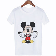 Load image into Gallery viewer, Mouse Cartoon Printing Harajuku T-shirt Women's Lion King Fashion Tshirt O-neck Short-sleeved shirt White Shirt Women's Clothing
